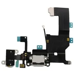 Dock-Connector Lade-Anschluß mit Flexkabel + Homebutton + Audio-Buchse für Apple iPhone 5, weiß