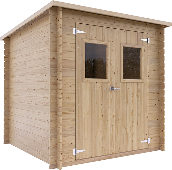 Alce Vibo 198 x 198 cm  Abri de jardin en bois - Avec fenêtres frontales  198 x 198 x 195 cm