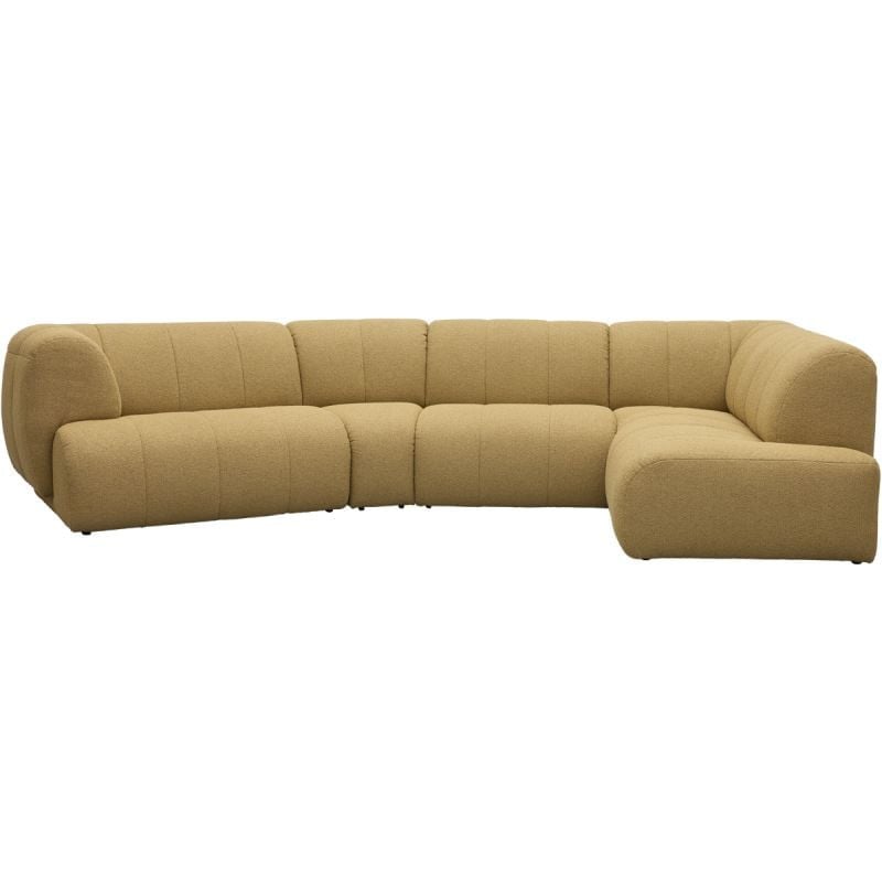 Budget Home Store Bank Felice Moderne L-vormige Sitset met 1,5-zits arm links, trapeze, 1-zits en hoekziteiland rechts