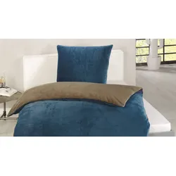 Gözze Cashmere Wende Bettwäsche blau/taupe Standard Bettbezug 135x200cm