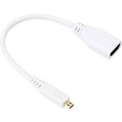Raspberry Pi® HDMI-Adapter Raspberry Pi® [1x HDMI-Stecker D Micro - 1x HDMI-Buchse] 23.5 cm Schwarz SC0224