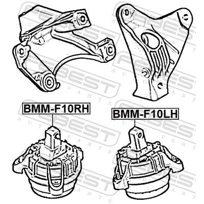 FEBEST Lagerung, Motor BMM-F10LH links für BMW