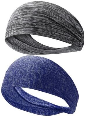 Useful Little Things Men's Athletic Sweat Absorbing Headband For Running, Fitness, And Yoga dark Blue Grey