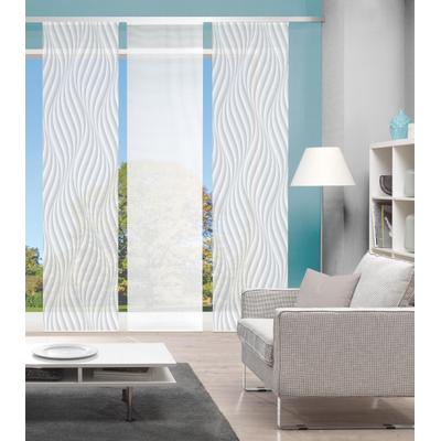 Schiebegardine VISION S "3ER SET WAVE" Gr. 1, grau, B:60cm H:260cm, Polyester, Gardinen, HxB: 260x60, Schiebevorhang 3er Set Digitaldruck