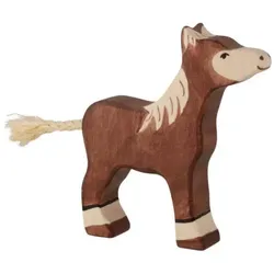 HOLZTIGER Fohlen, stehend, dunkelbraun