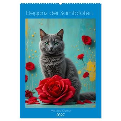 Eleganz der Samtpfoten (Wandkalender 2027 DIN A2 hoch), CALVENDO Monatskalender