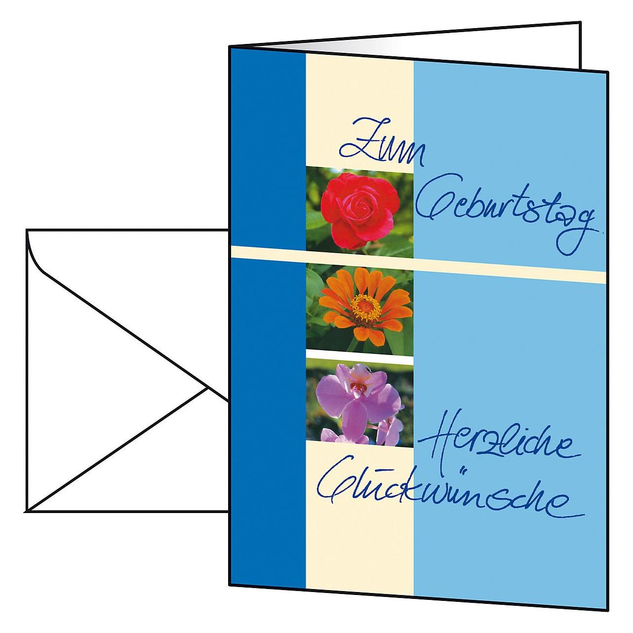 Sigel Geburtstags-Karten mit Umschlag (10 Stk.) (DS610)