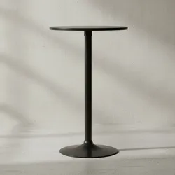 KADIMA DESIGN Modischer Bartisch in Schwarz, Trompetenfuß, 30 kg Belastbar, für Gastronomie/Zuhause