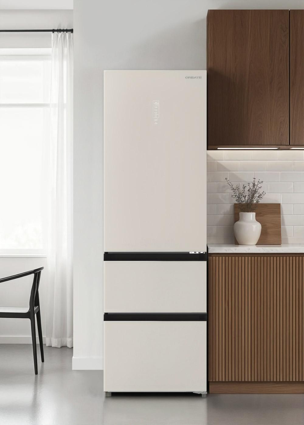 CREATE - FRIDGE STUDIO COMBI PRO FLEX 401 - Kühlschrank im italienischen Stil 401L No Frost mit Space Pro und Care+