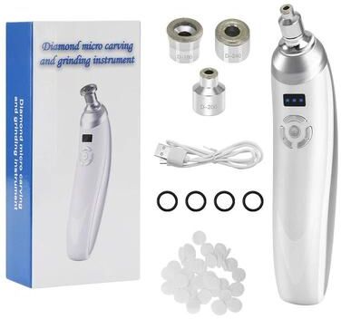 Uplift Essentials Diamond Microdermabrasion Machine For Blackhead Removal And Facial Deep Cleansing white