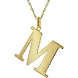 trendor 41790-M Damen-Kette mit Großem Buchstaben M 925 Silber mit Goldauflage, 45 cm