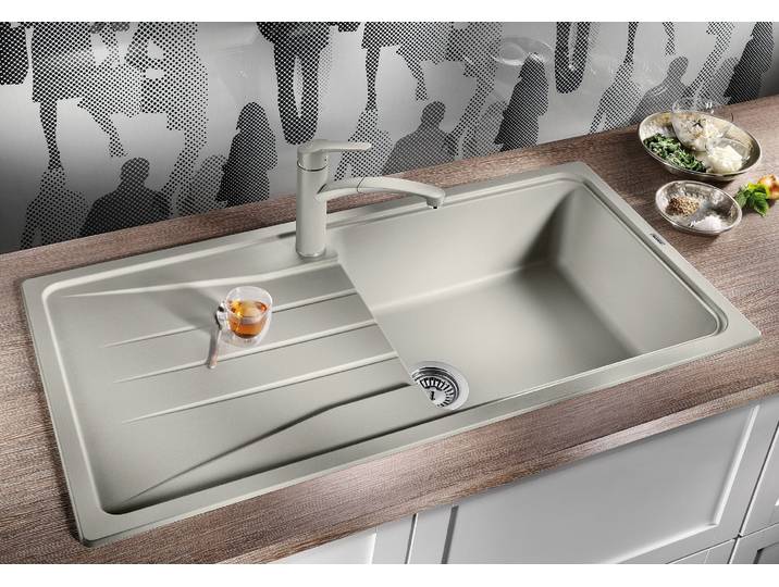 Einbauspüle BLANCO SONA XL 6 S , weiß, B:100cm H:19cm T:50cm, Verbundwerkstoff, Küchenspülen, Einbauspüle