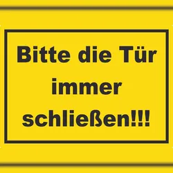 HB-Druck Aufkleber Bitte die Tür immer schließen gelb-schwarz A0 (841x1189mm)