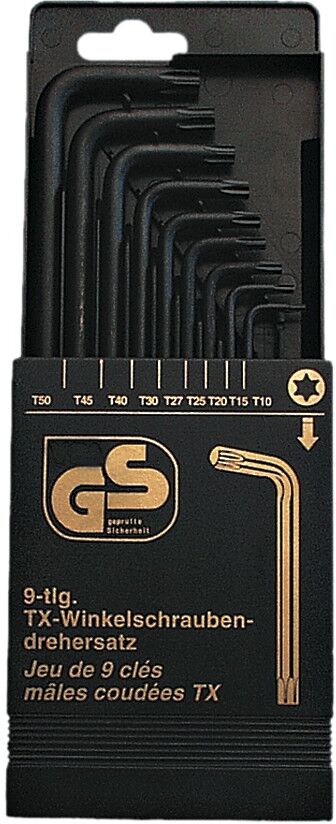 Mannesmann Winkelschraubendrehersatz Innen-Torx-Schlüssel High-Power (9-Tlg.) M18100