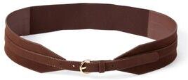 Women's Faux Suede Front-Buckle Belt by Accessories For All in Chocolate (Size L)