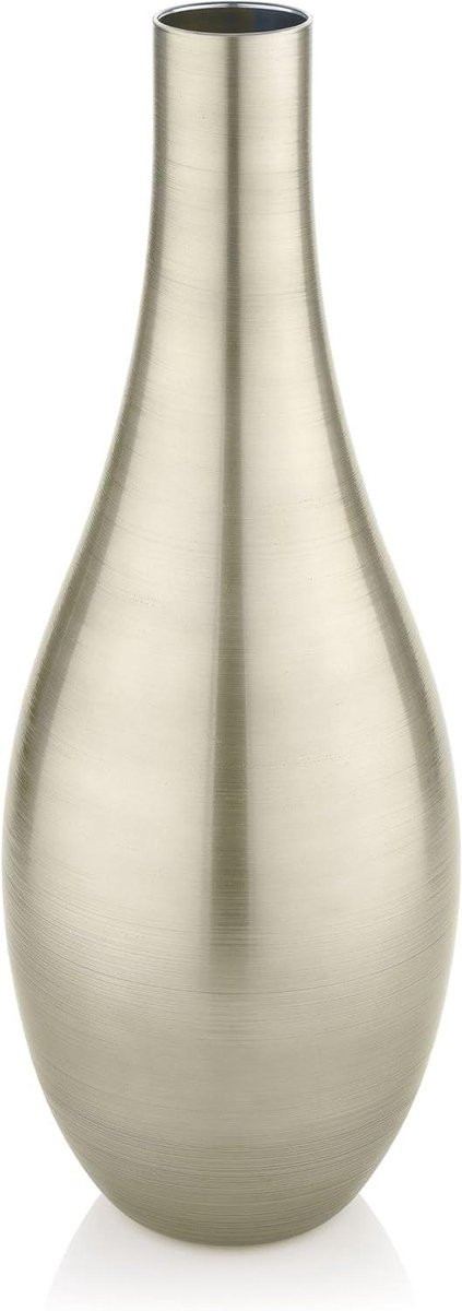 Decoratieve beige glazen vaas, mondgeblazen, Hoogte: 58.5 cm