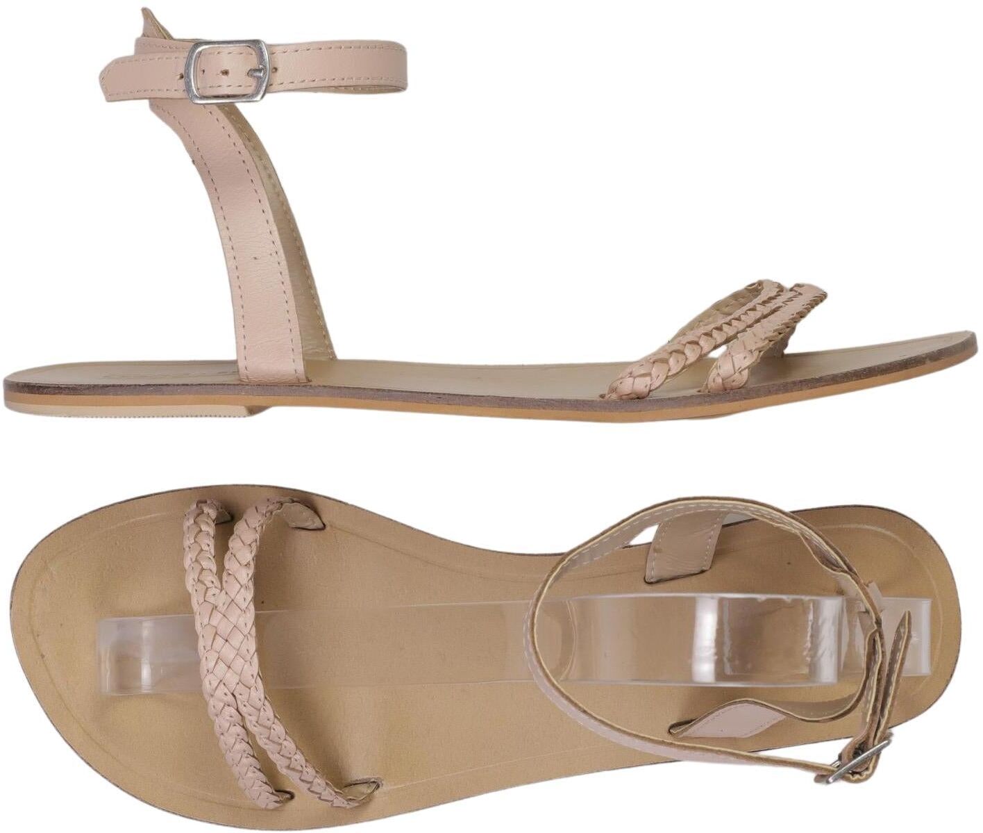 asos Damen Sandalen, Beige, Gr. EU 39 (UK 6), Leder - Second Hand