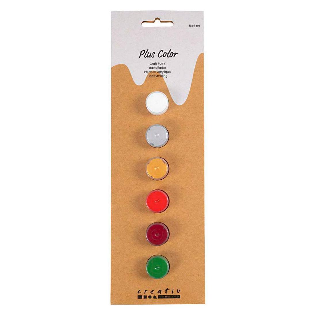 Creativ Company Acrylfarbe Hobbyfarbe Plus Color 6 x 5 ml, Weihnachtsfarben (5 ml) (39774)