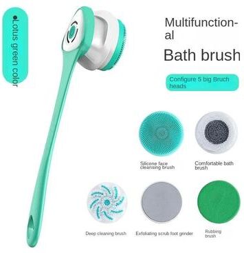 Uplift Essentials Electric Silicone Body Scrubber mint Green