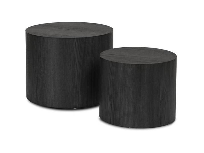 Ensemble table basse LEILA 38 cm/48 cm Noir Loft