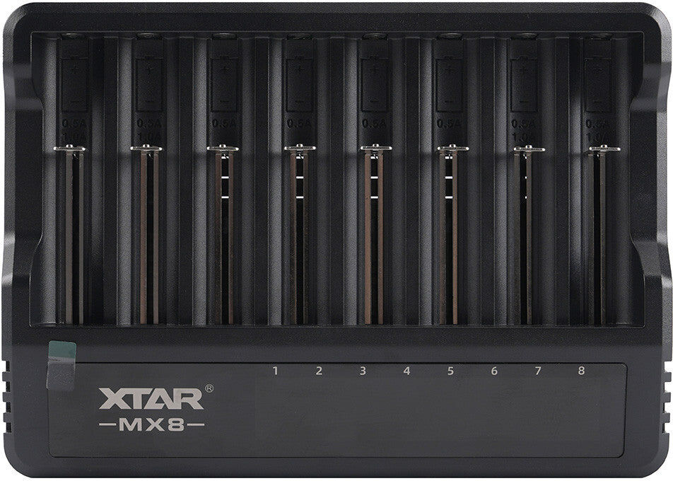 Xtar MX8 8-Slot 1.5V, 3.7V Lithium & AA/AAA NiMH Smart Charger