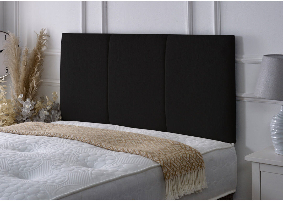 Ebern Designs Upholstered Chenille Headboard Black Kingsize (5')