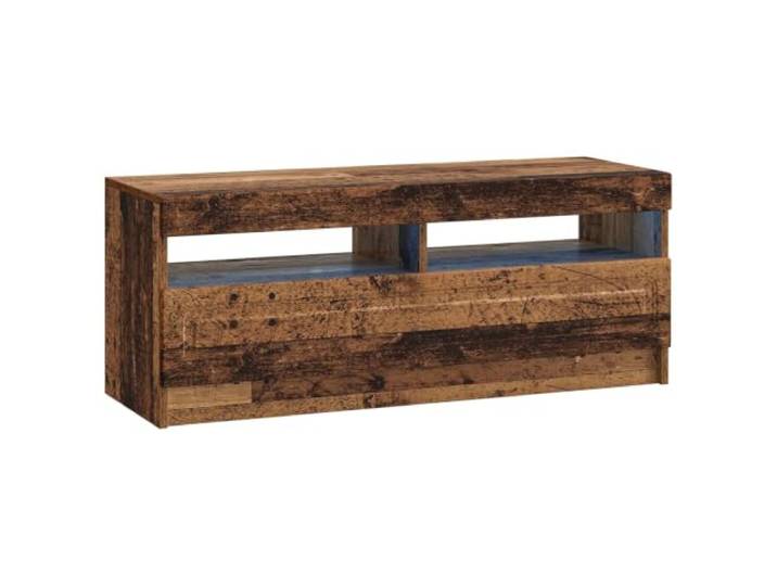 GKHPYURE TV-Möbel mit LED, aus Holz, Farbe Holz, Design Integrierte LED-Leuchten, 90 ° umkehrbare Anschlüsse, feuchtigkeitsbeständig, nur für den Innenbereich, Montage erforderlich