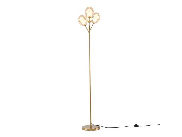 Lampadaire en verre laiton et ambré 165 cm