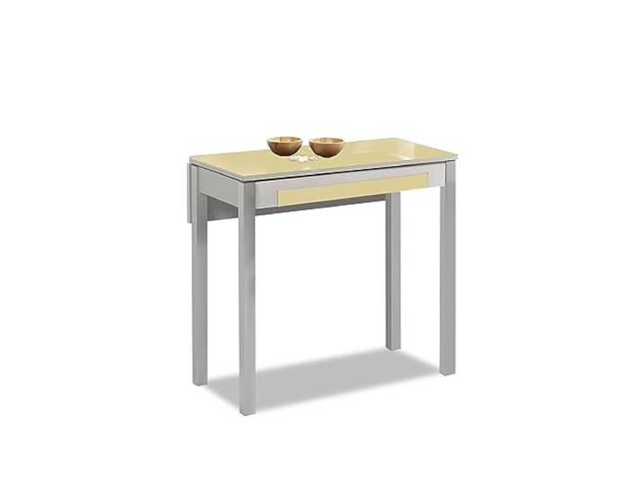 ASTIMESA Küchentisch, Metall, beige, 90 x 50 cm, ausziehbar 90 x 70 cm
