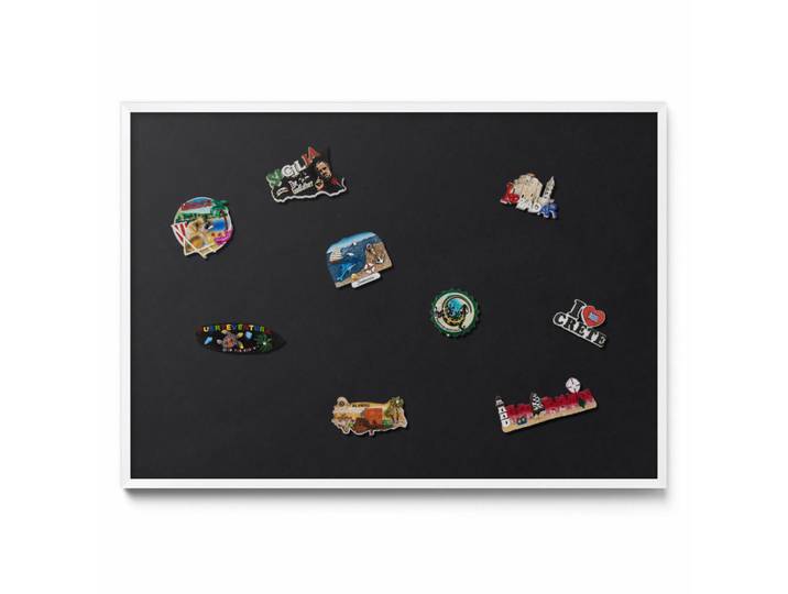 Tulup Magnettafel 100x70 cm weißer Rahmen – Schwarze Farbe, Mokka, Metall, Rechteckig, 100x70x0.4 cm, Bilder & Rahmen, Pinnwände & Magnettafeln