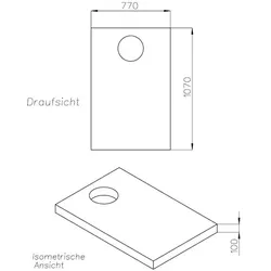 Neuesbad Wannenträger für Laufen Pro Abl. kurze Seite 110x80x3,3 SD 91015