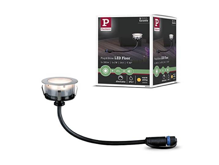 Paulmann 939.53 Outdoor Plug & Shine Floor Eco IP65 3000K 1W 24V 93953 LED Bodeneinbauleuchte Aussenbeleuchtung Bodenstrahler Bodenbeleuchtung