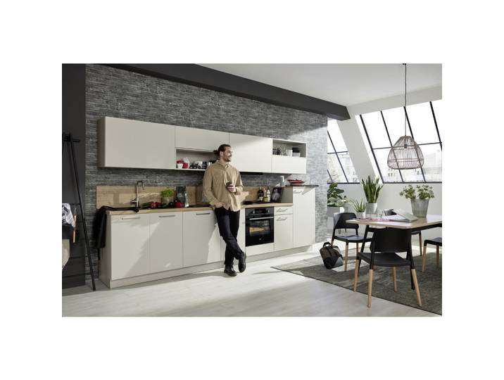 Nolte Küchen Küchenleerblock, Eiche, Sahara, nur wie online abgebildet bestellbar, 360 cm, Made in Germany, seitenverkehrt erhältlich, vormontierter Korpus, Küchen, Küchenzeilen & Küchenblöcke, Küchenzeilen ohne Geräte