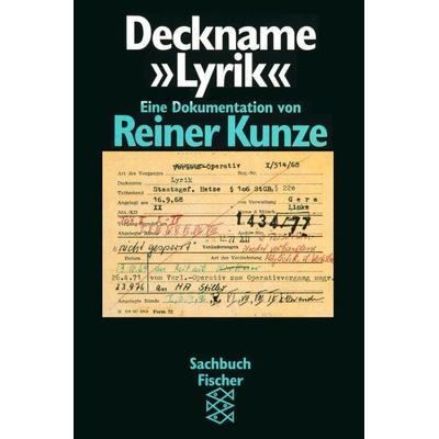 Deckname »Lyrik«, Taschenbuch von Reiner Kunze, Fischer Taschenbuch Verlag, 978-3-596-10854-1
