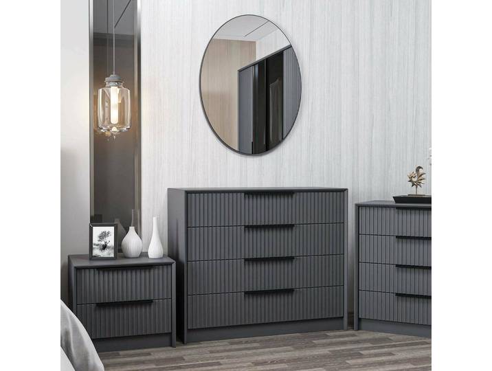 Jebi - Commode\, 100x85x45h cm Noir Anthracite\, 3 Tiroirs