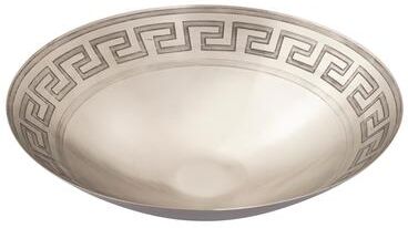 Atlas Lighting and Home Atlas Greek Key Centerpiece Cast Iron Display Bowl