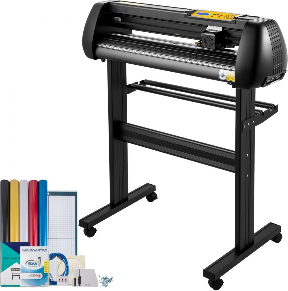 Vinyl Schneidemaschine - Schneideplotter 720 mm - SignMaster Bodenständer - Plottermaschine - Schnittgeschwindigkeit 10-800 mm/s - Schnittkraft 10-500 g - Schrittmotor - inkl. fünf Vinylrollen - 16 MB - 13,5 kg