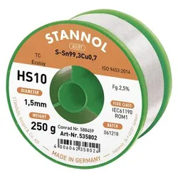 Stannol Bleifreier Lötdraht Sn99Cu0.7 (Lötzinn), Lötgerät Zubehör, Grau