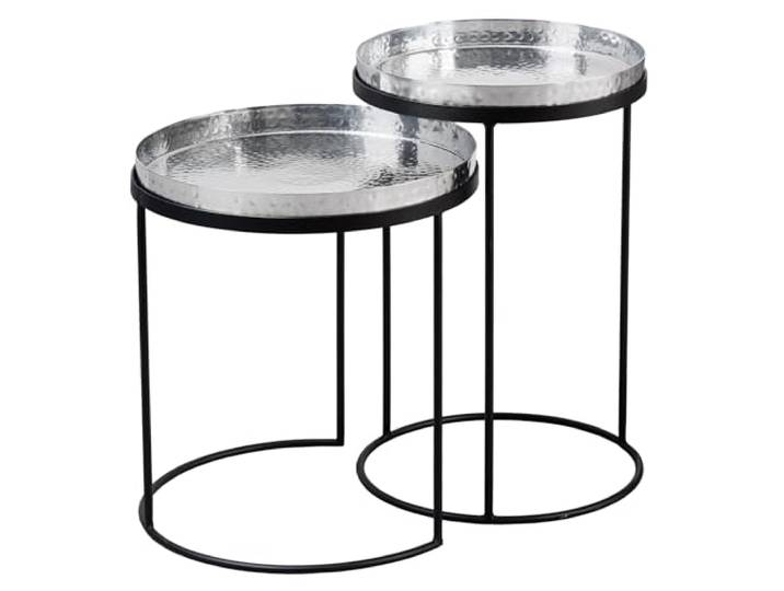 Beistelltisch ELEMENTS 39cm - schwarz silber - Metall - 40kg Belastbarkeit Handgefertigt, montiert, abnehmbarer Bezug, als Beistelltisch nutzbar, hochwertig, platzsparend, Eisengestell