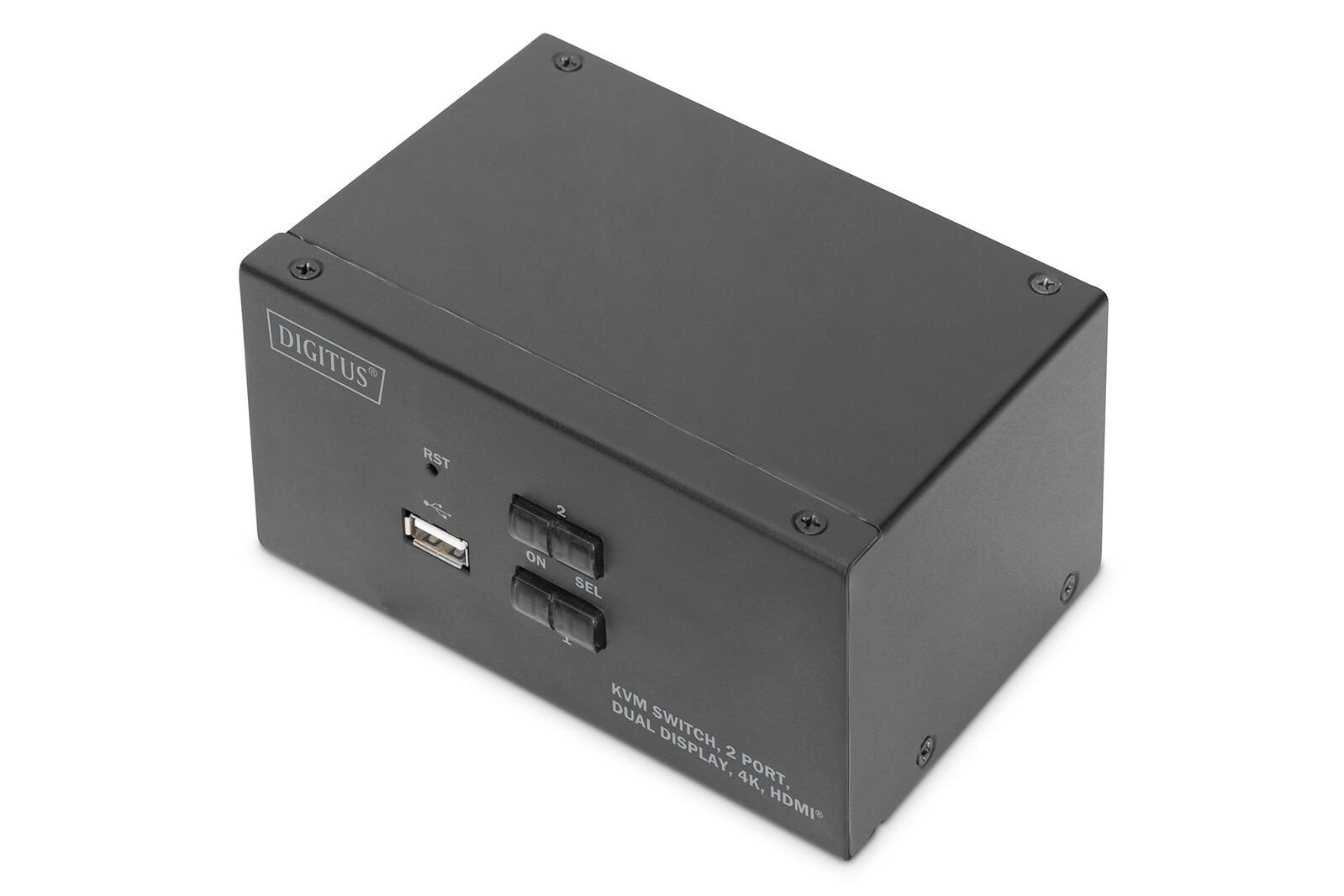 Digitus KVM-Switch, 2-Port, Dual-Display, 4K, HDMI DS-12860