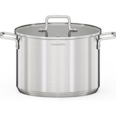 Suppentopf HANSEATIC "DAILY", silber (silberfarben), H:18cm Ø:26cm, Töpfe, Suppentopf, mit Antihaftbeschichtung, für alle Herdarten, Induktion