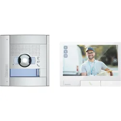 Bticino, Klingel + Türsprechanlage, 363532 Flex'ONE Videoset m.Türstation SFERA (1 u.2 Ruftasten) (Drahtgebunden, WLAN)