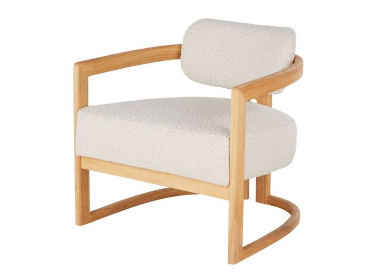 Sessel mit Bouclé-Bezug, beige