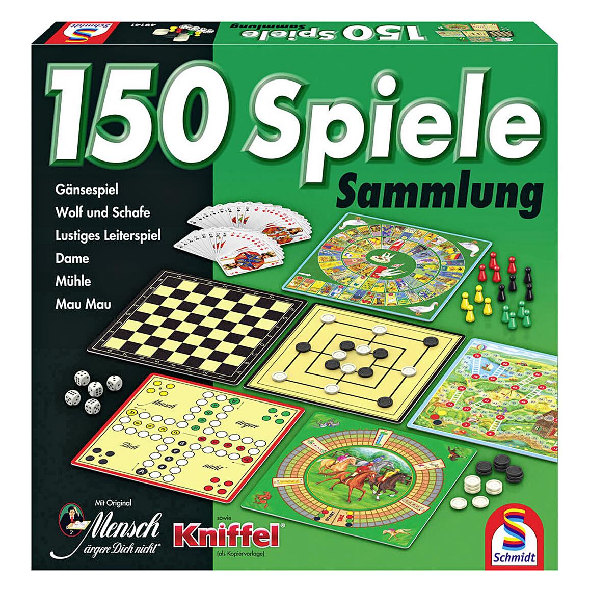 Schmidt Spiele Schmidt Spielesammlung mit 150 Spiele M.ä.d.n. und Kniffel (1 - 8 Spieler) (49141)