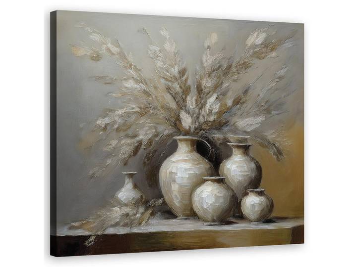 Feeby Wandbild stillleben blumen vase, Grau, Baum/Pflanze/Natur, Rechteckig, 50x50 cm, Bilder & Rahmen, Bilder, Leinwandbilder