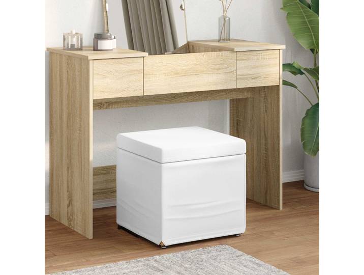 vidaXL Hocker Weiß 41 x 41 x 40 cm Kunstleder und Engineering Holz