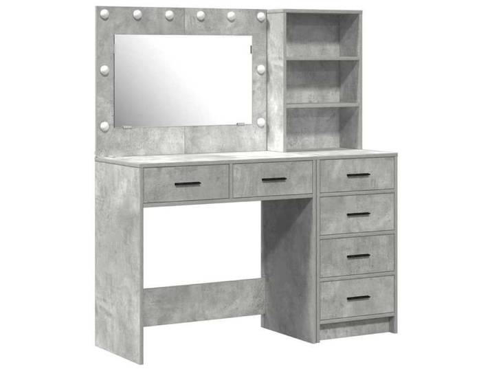 En solde  Coiffeuse moderne Table de Beauté pour femmes Gris 78.5x41x135 cm Bois d'ingénierie A126