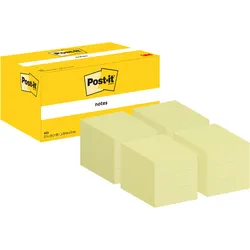 3M Post-it Notes, Gelb, 38 mm x 51 mm, 100 Blatt/Block, Kartonverpackung, 100% PEFC, SGSCH-PEFC-COC-110078