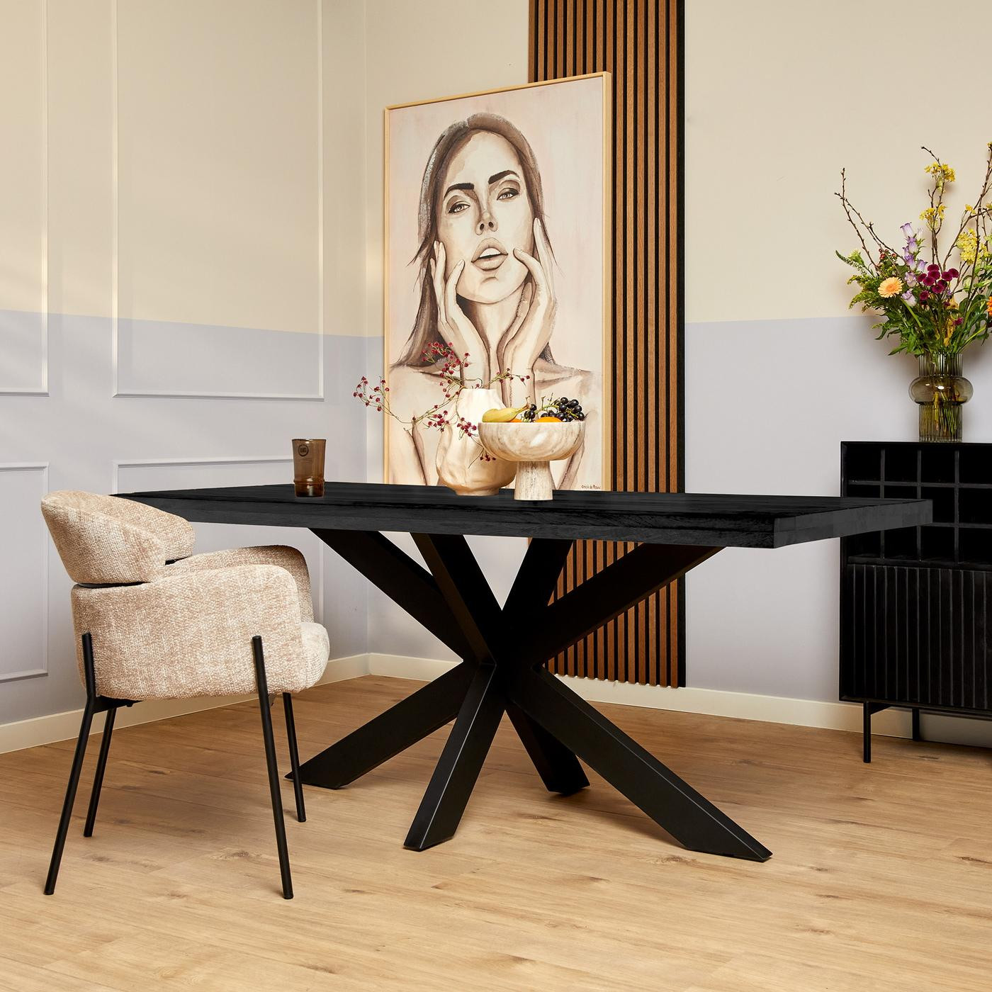StarFurn Eettafel Denver Rechthoek Zwart 300 cm