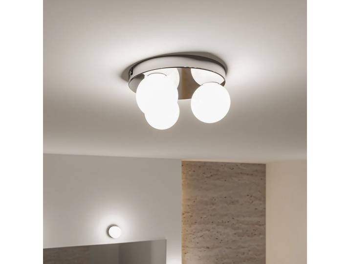 Gove 3 Deckenleuchte IP44 Dim Chrom/Satin - Paulmann - Wohnzimmer - Modern - Glas - Kugel